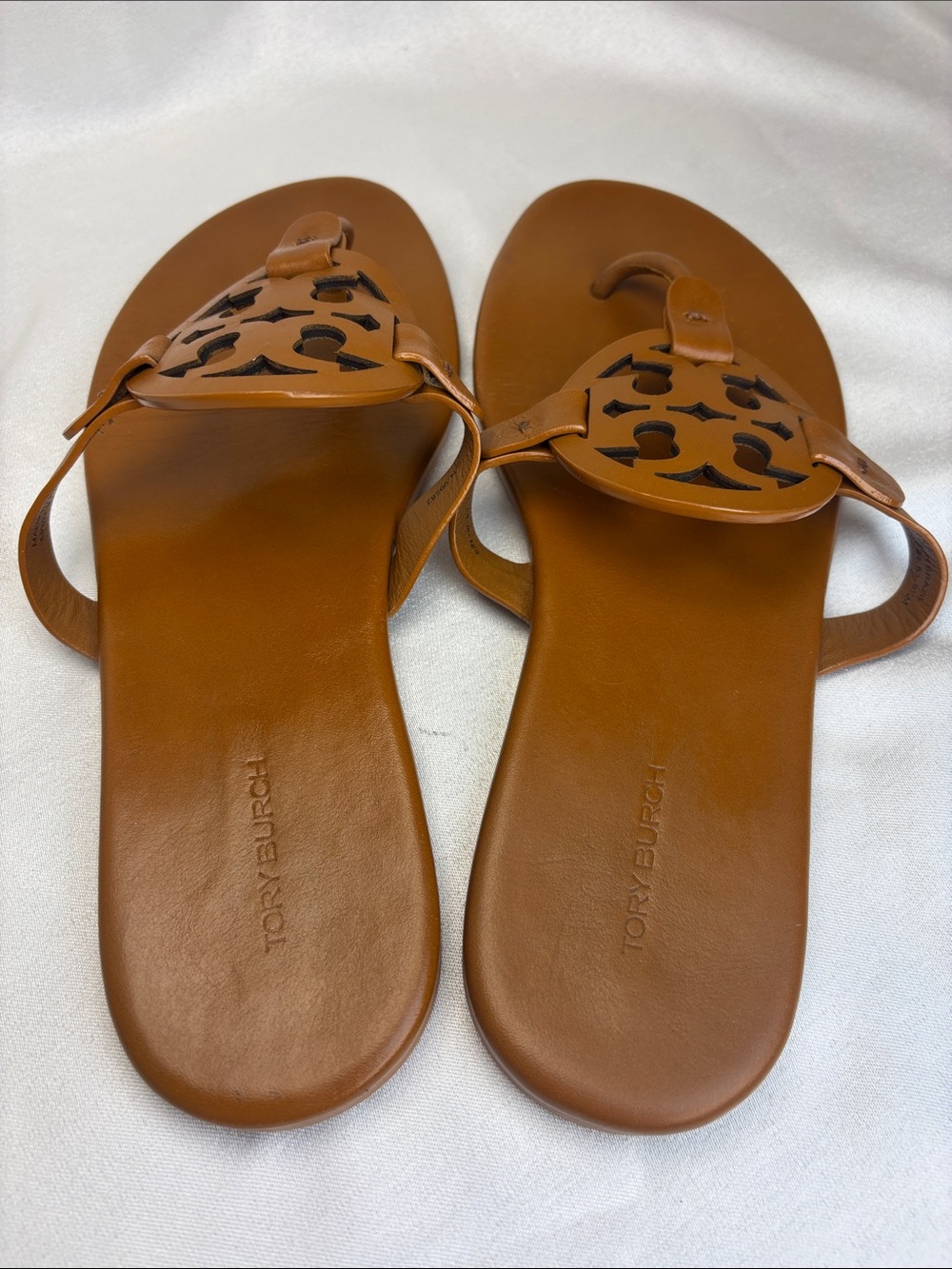 Tory Burch Tan Miller Leather Sandals - Picture 3 of 8